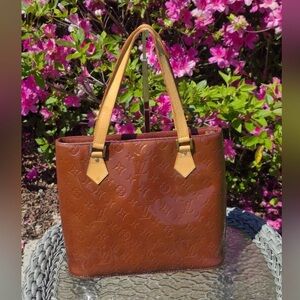 authentic Louis Vuitton Brown Vernis Tote Bag